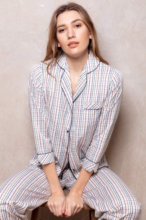 Tramline Check 100% Cotton Pyjamas